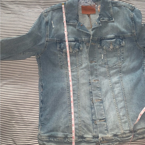 Lucky Brand Tomboy Jean Jacket Distressed Oversized Denim Trucker Size L NWT - Picture 11 of 11